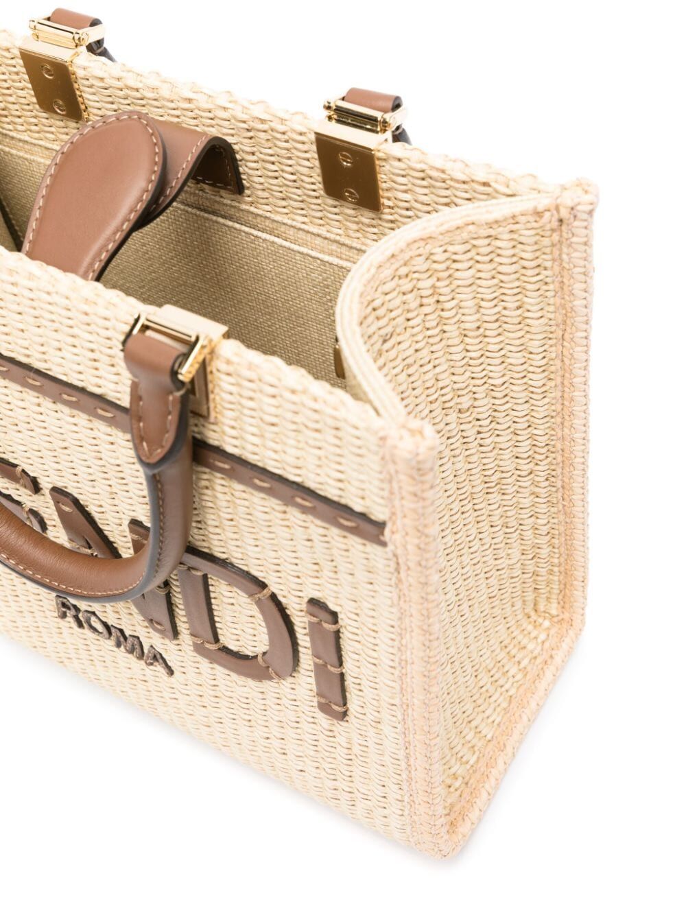 FENDI Sunshine Small Raffia Tote