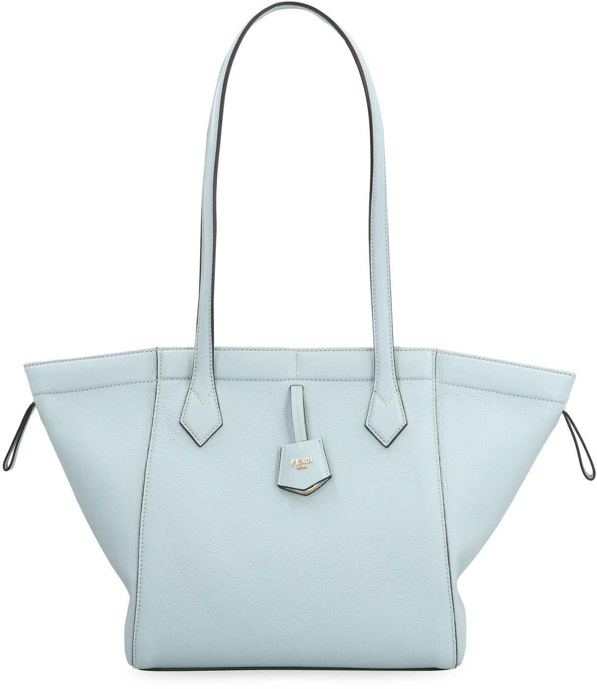 FENDI Light Blue Origami Pebbled Leather Tote Handbag for Women - SS24