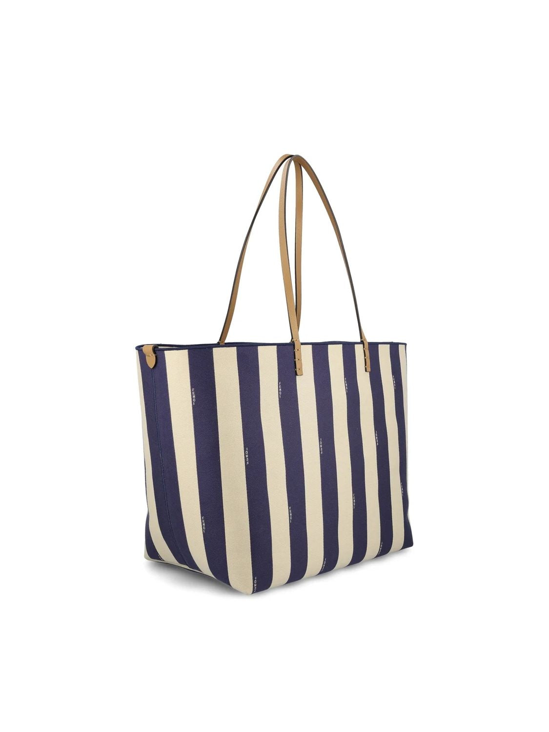 FENDI Reversible Roll Large Shopper in Blue Striped Fabric