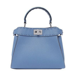 FENDI Mini Leather Handbag with Metallic Closure