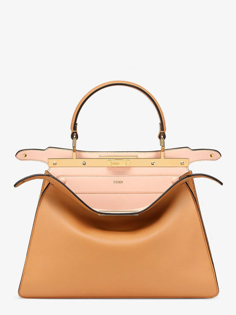 Luxurious Brown Calfskin Leather Handbag for Women by FENDI