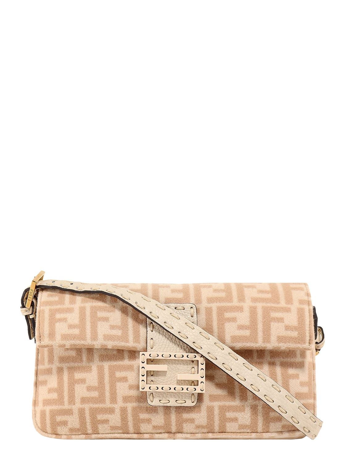 FENDI Luxurious Beige Wool Handbag for Sophisticated Women in FW23