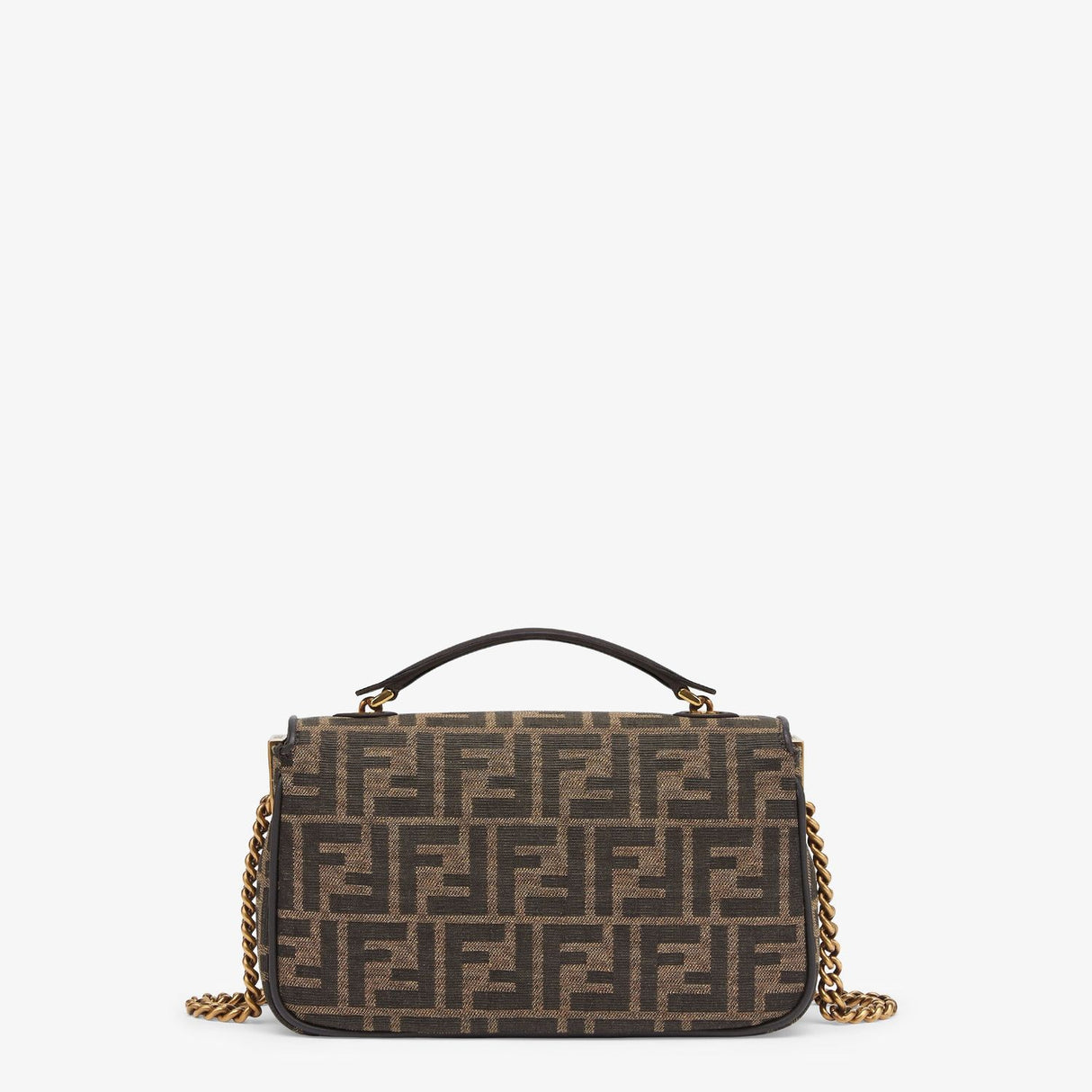 FENDI Elegant Jacquard Mini Baguette with Chain Detail