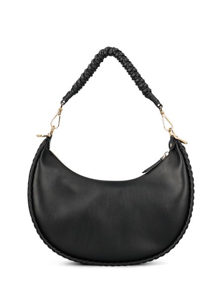 FENDI Elegant Black Calf Leather Small Shoulder Handbag for Women, FW23