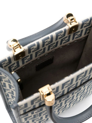 FENDI Blue Jacquard Tote Handbag for Women in SS24 Collection