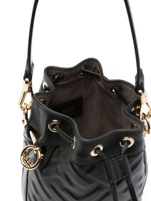 FENDI Mini Embossed Bucket Handbag