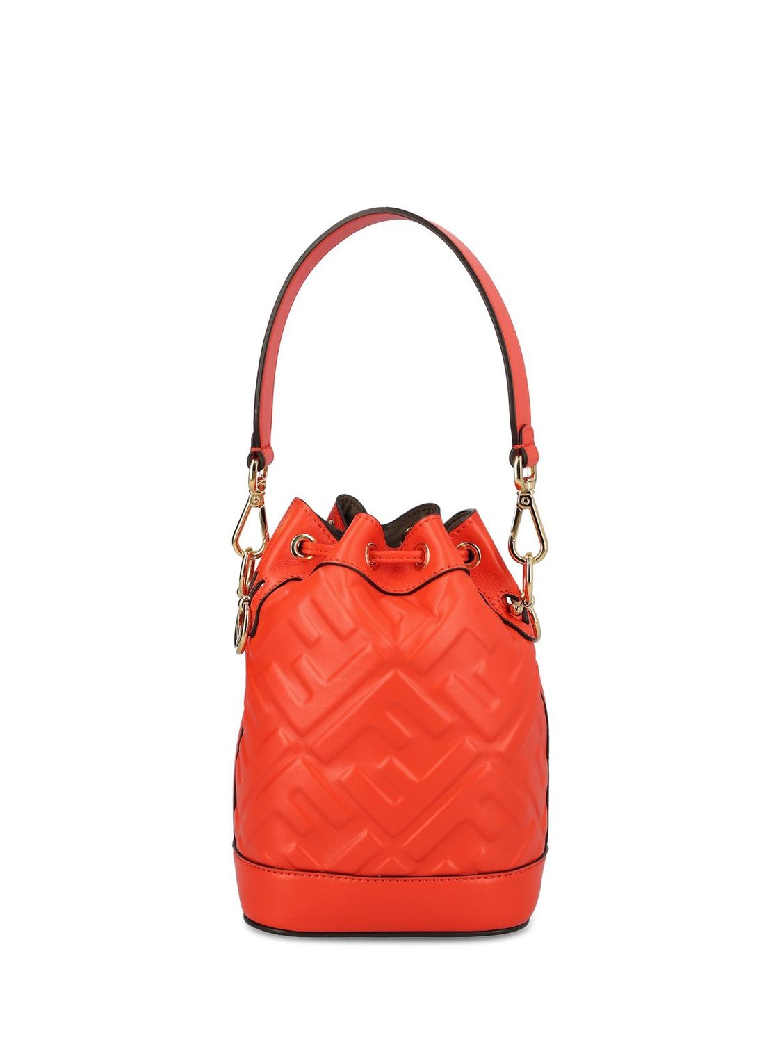 FENDI Mini Embossed Bucket Handbag