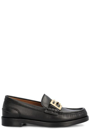 FENDI Raffia and Canvas Loafers for Women in Bold Black - FW23