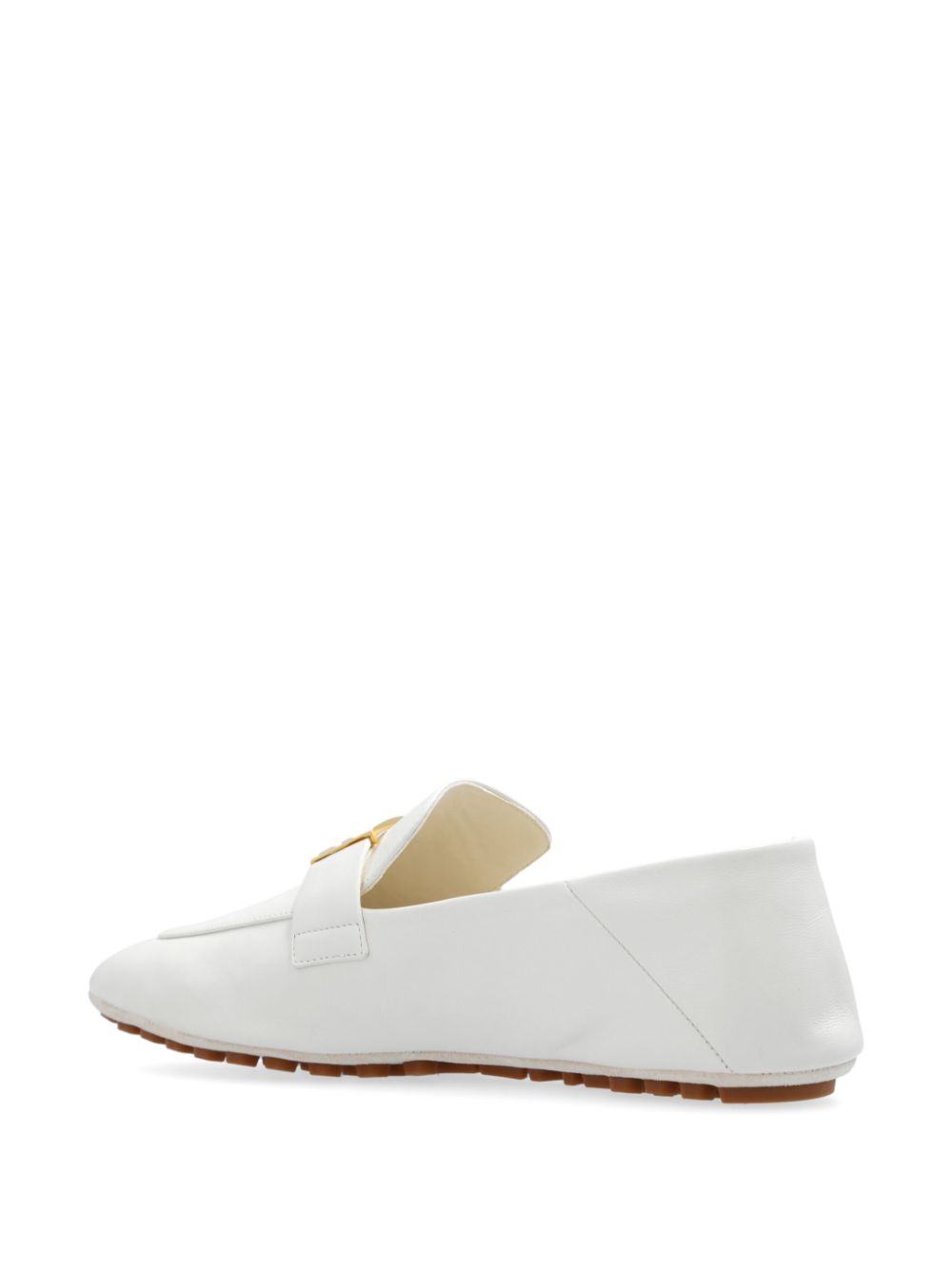 FENDI White Leather Loafers for Women - SS24 Collection