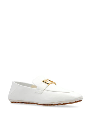 FENDI White Leather Loafers for Women - SS24 Collection