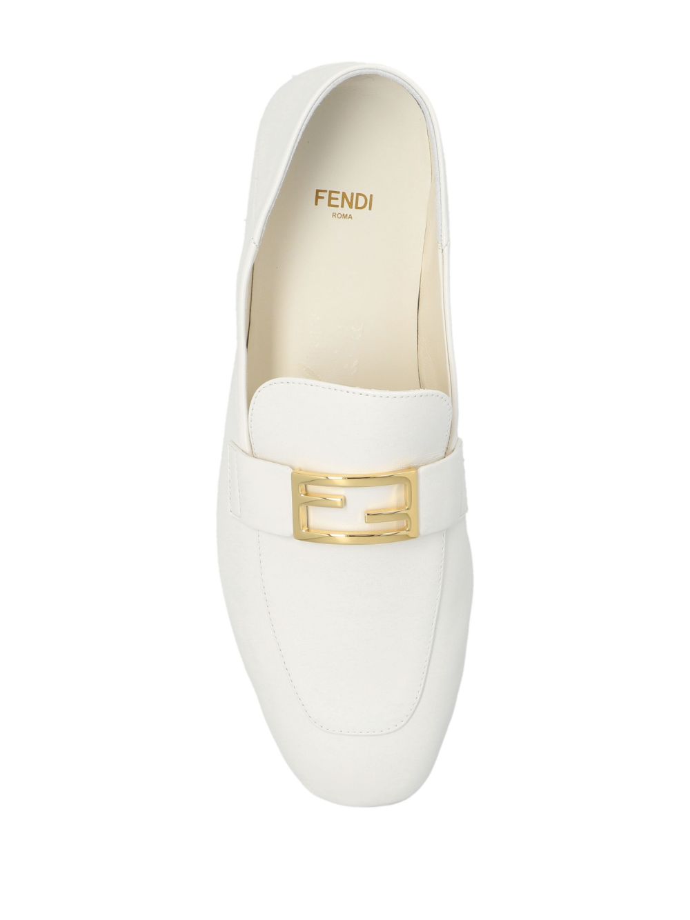 FENDI White Leather Loafers for Women - SS24 Collection