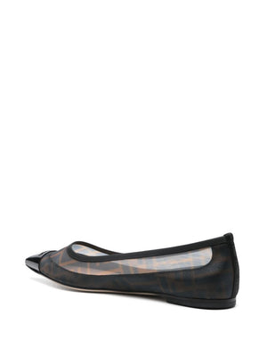 FENDI Chic Black Monogram Ballerina Shoes for Women