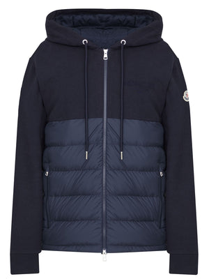 Men's Blue Moncler Padded Hoodie for SS24