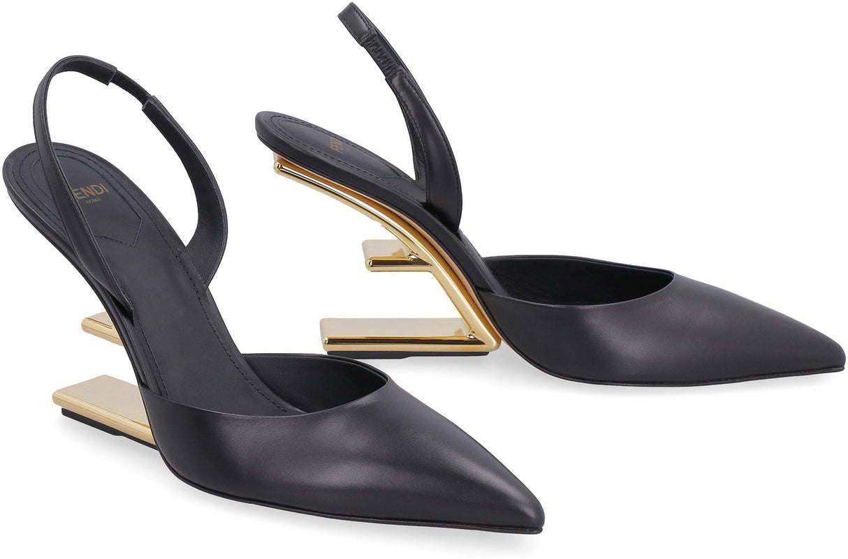 FENDI Elegant Black Dress Shoes for Women with High Heel - Spring/Summer 2024 Collection