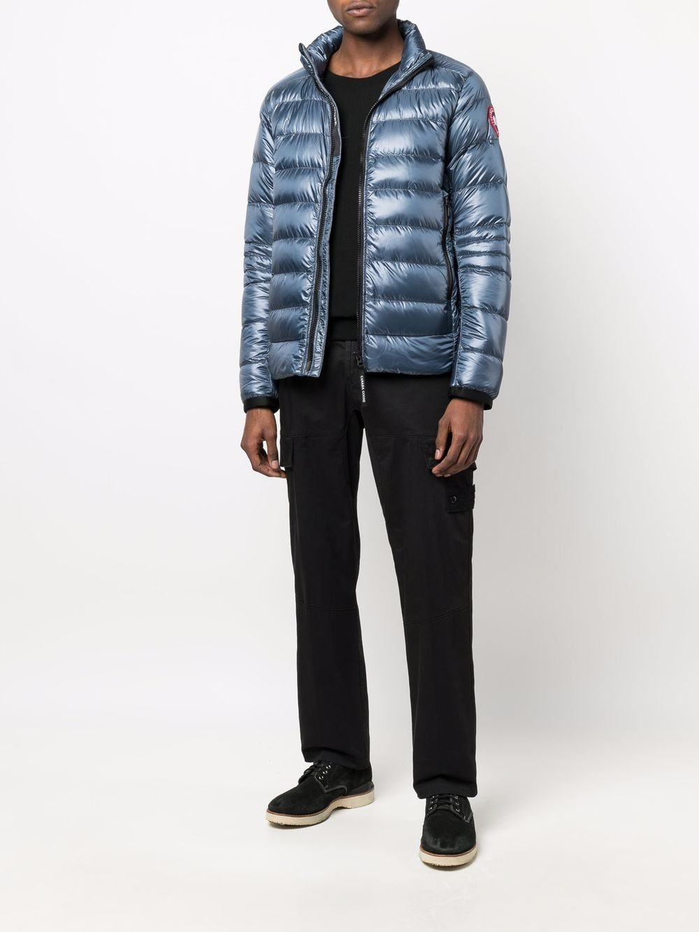 CANADA GOOSE Navy Metallic Feather-Down Padded Jacket for Men
