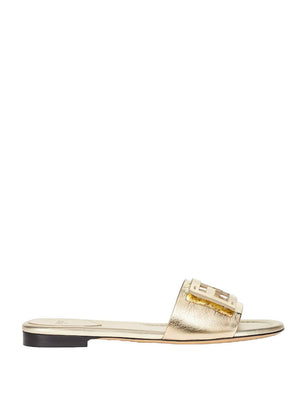 FENDI Chic Metallic Logo Sandals for Women