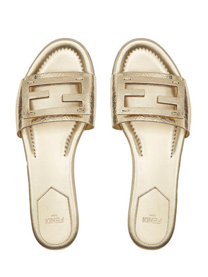 FENDI Chic Metallic Logo Sandals for Women