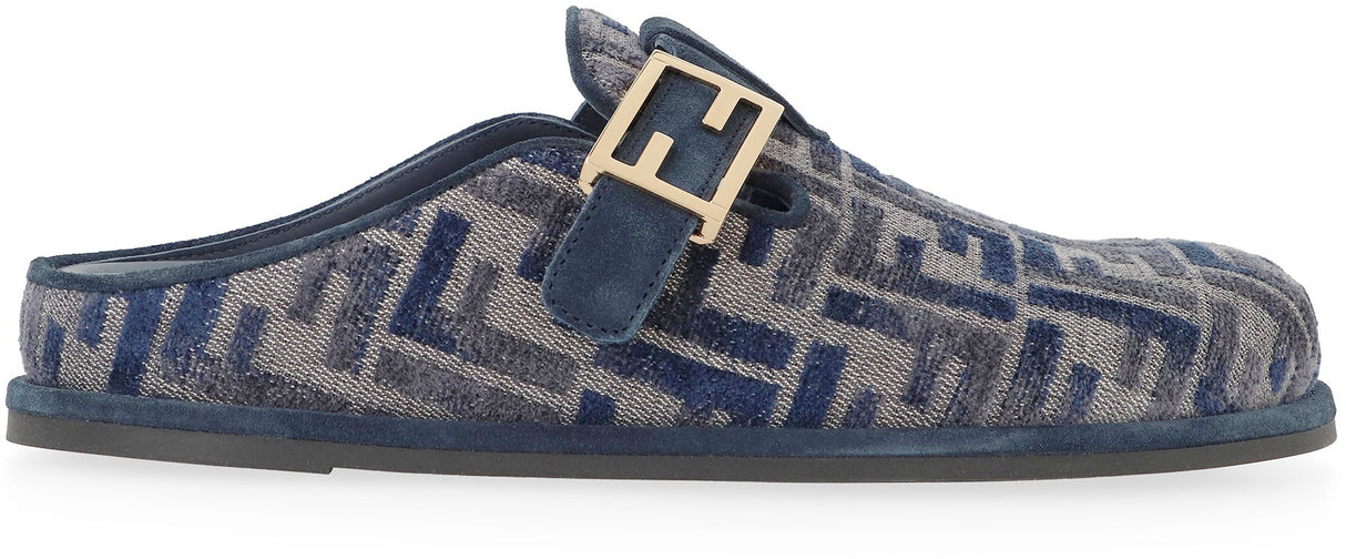 FENDI Chic Denim Flats with Suede Accents