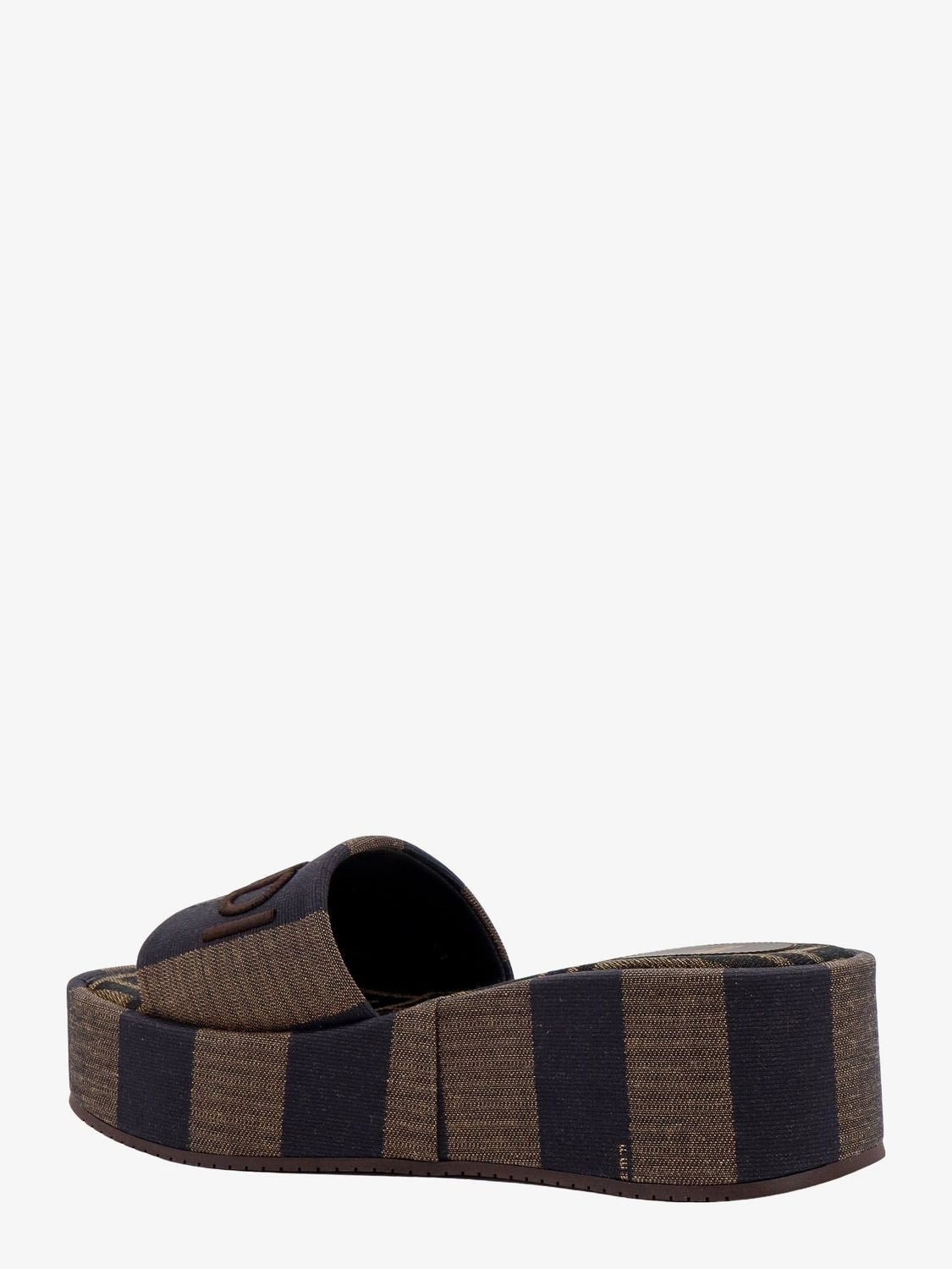 FENDI Chic Fabric Flatform Slide Sandals