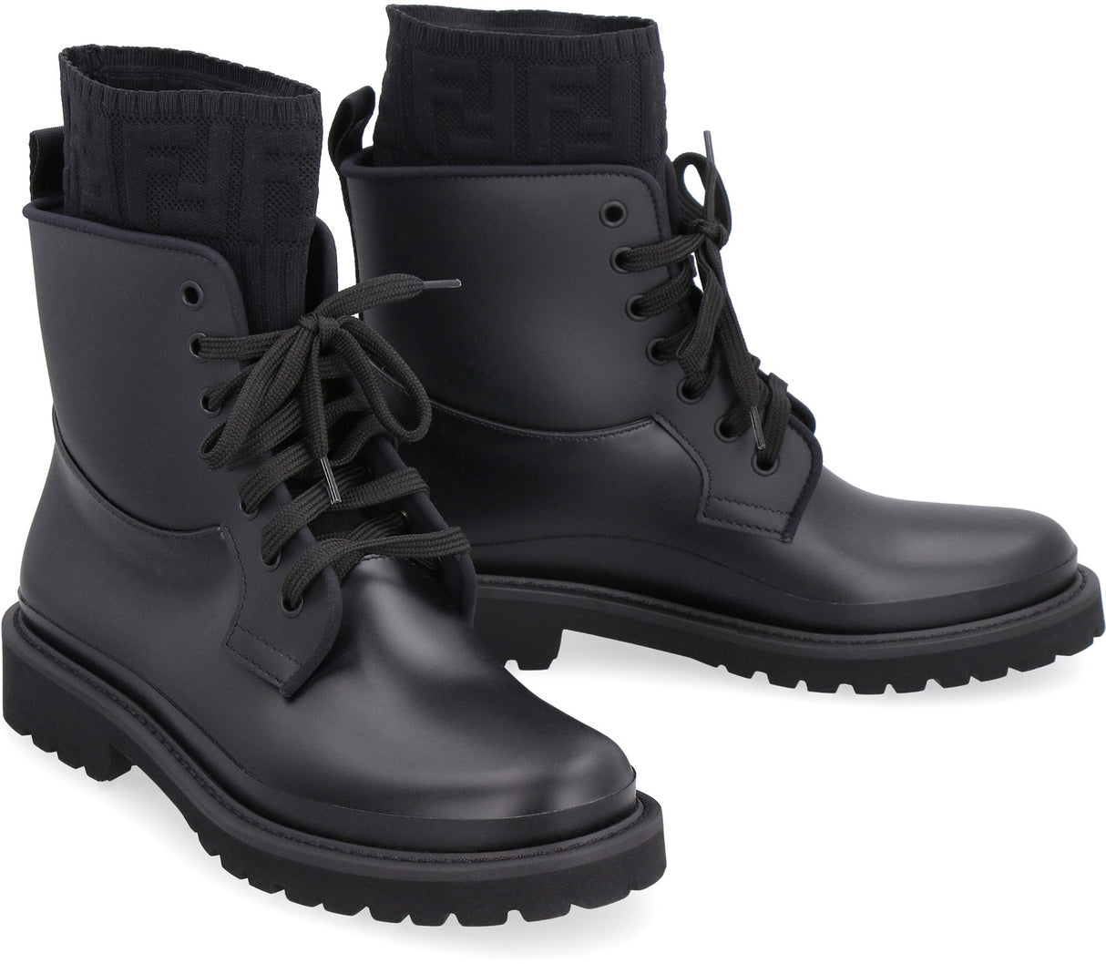 FENDI Stylish Black Combat Boots for Women