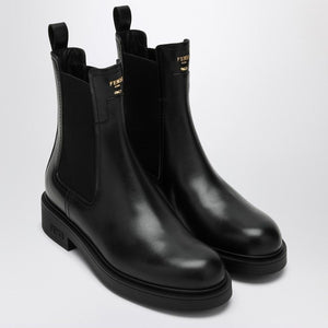 FENDI Women's Black Leather Filo Biker Boots