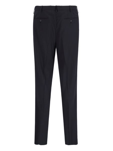 GIORGIO ARMANI Men's Dark Blue Pleated Dress Pants for Fall/Winter 2023