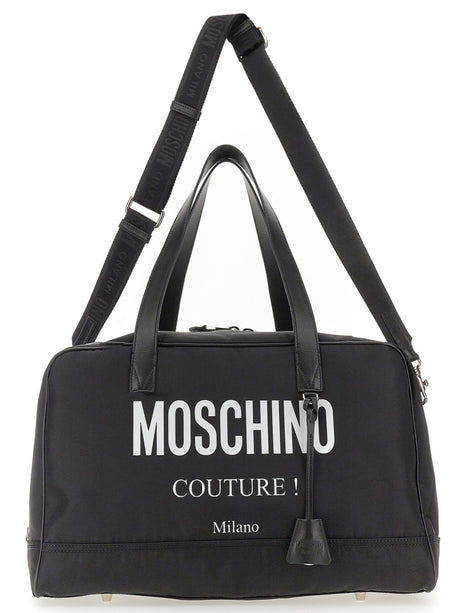 MOSCHINO COUTURE Travel-Ready Nylon Handbag