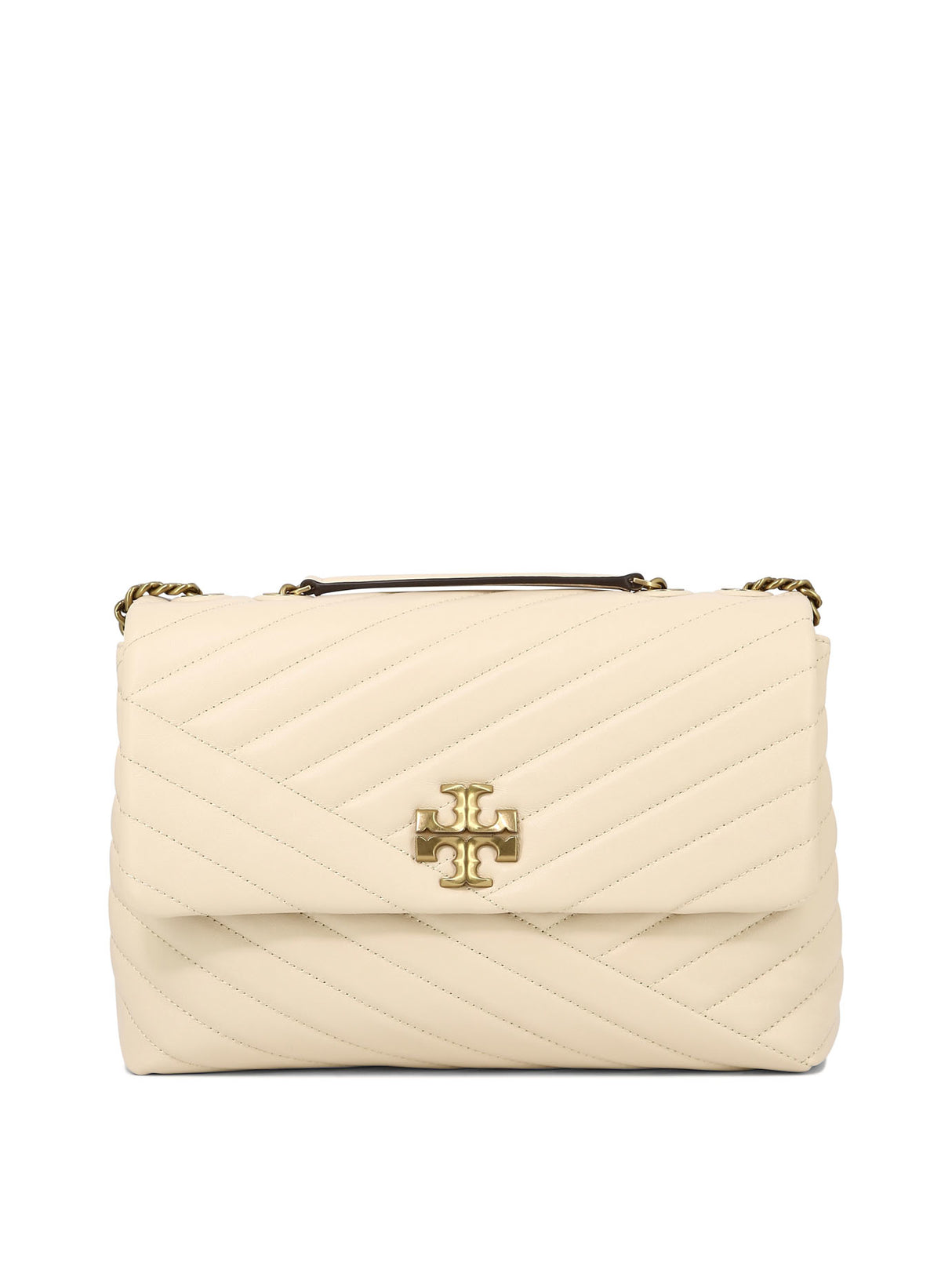 TORY BURCH Beige Leather Shoulder Bag for Women - SS24 Collection