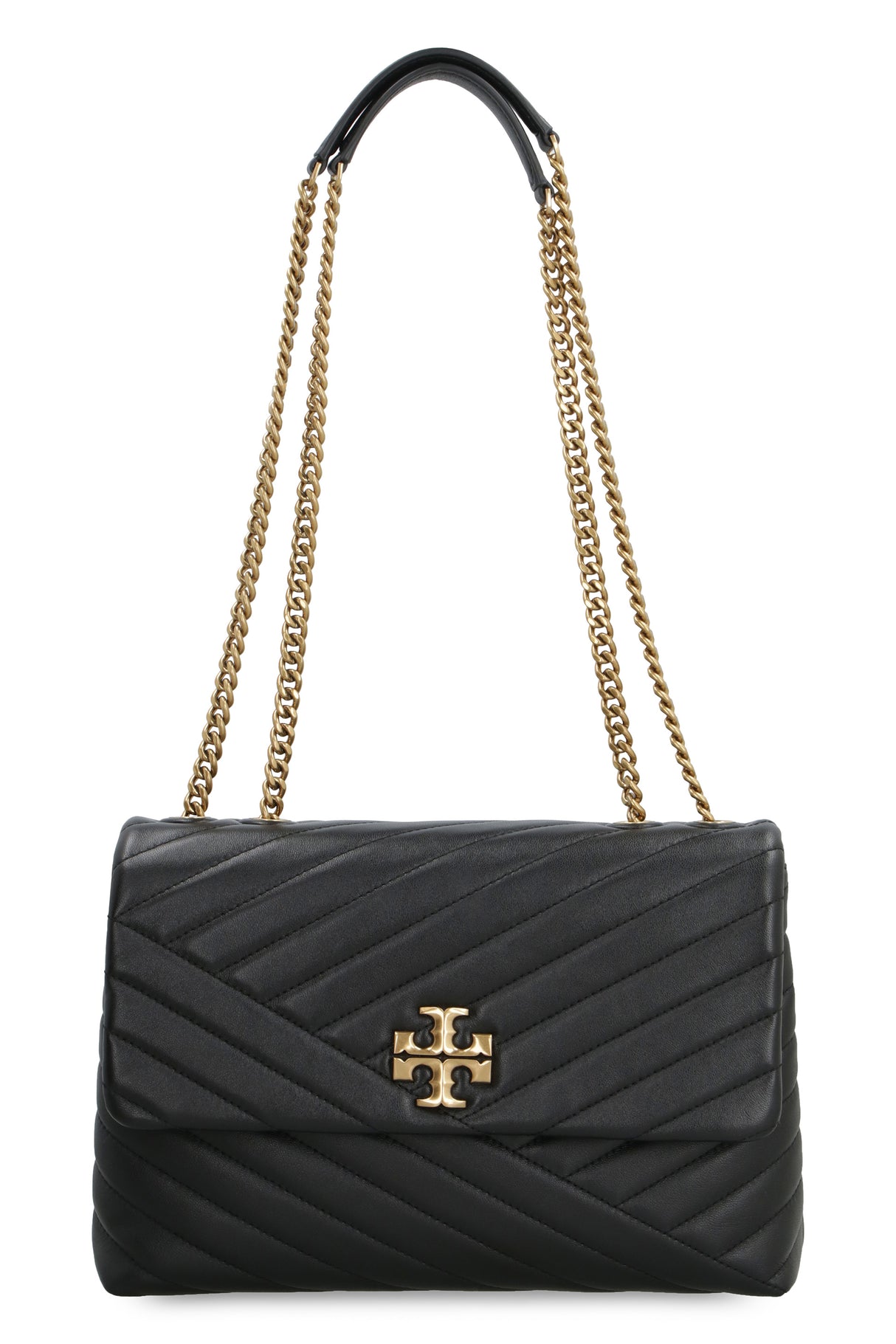 TORY BURCH Luxurious Black Convertible Shoulder Bag for Women | Genuine Sheep Leather | SS24