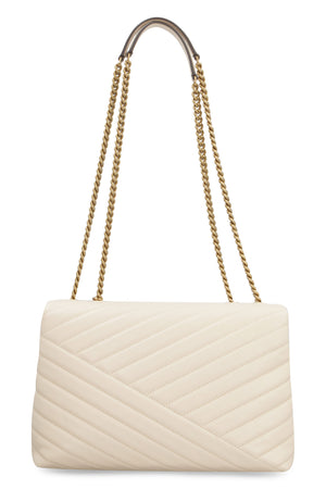 TORY BURCH Neutral Kira Chevron Handbag for the Modern and Chic Woman