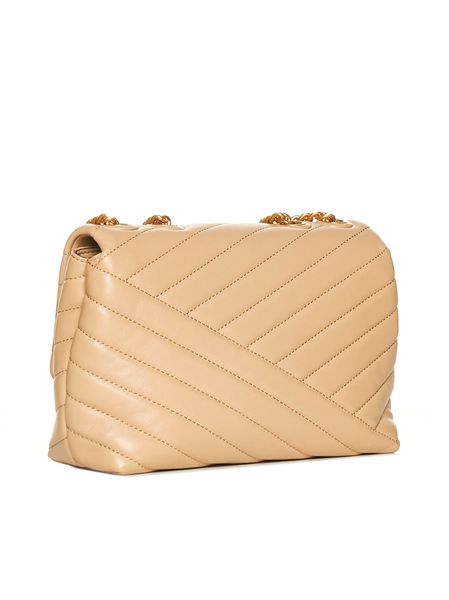 TORY BURCH Pink Chevron Patterned Leather Shoulder Handbag for Women - FW23