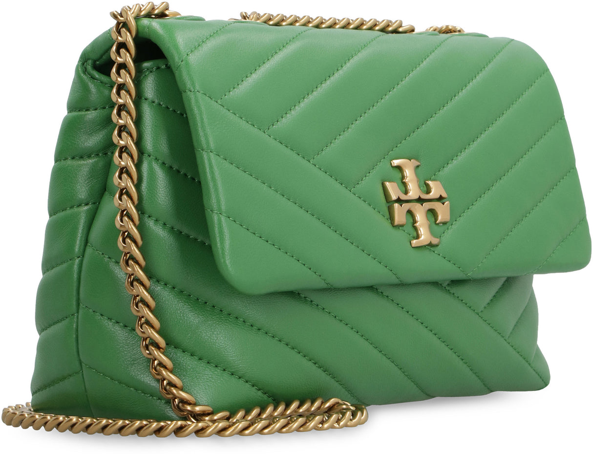 TORY BURCH Green Chevron Quilted Leather Shoulder Bag for Women - FW23