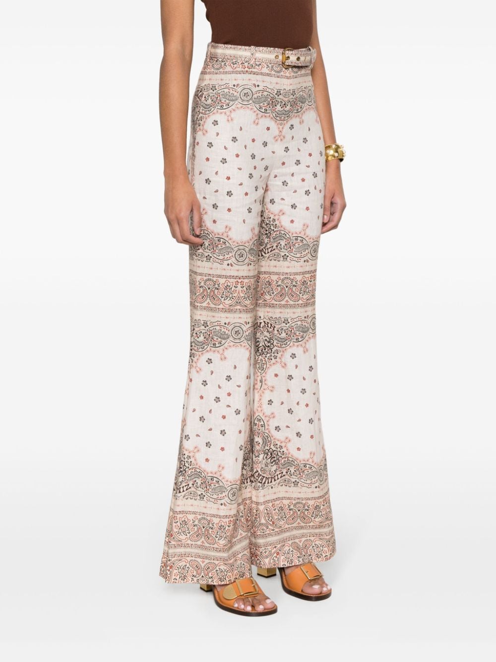 ZIMMERMANN Creambanda Estames Camal Broad Pants for Women