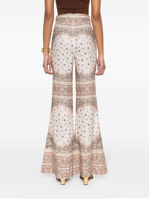 ZIMMERMANN Creambanda Estames Camal Broad Pants for Women