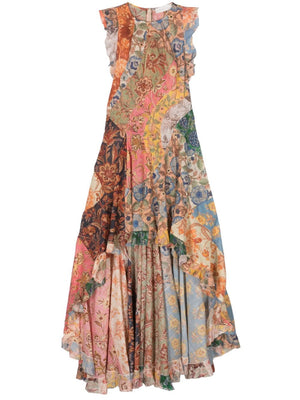 ZIMMERMANN Floral Cotton Junie Dress - Channel Ace-of-Heart Style