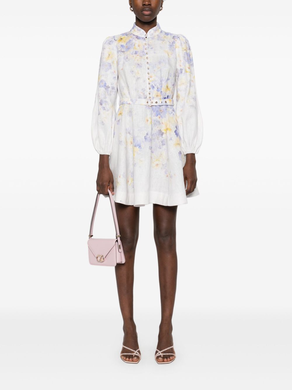 ZIMMERMANN Lilac Purple Crush Linen Mini Dress