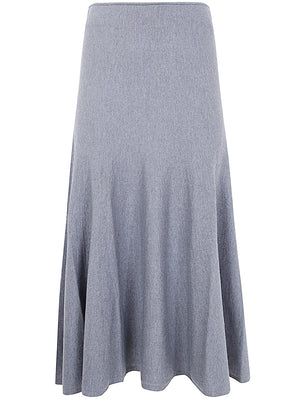 KHAITE Wool Blend Midi Skirt