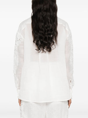 ZIMMERMANN Halliday Floral Lace Linen Blouse