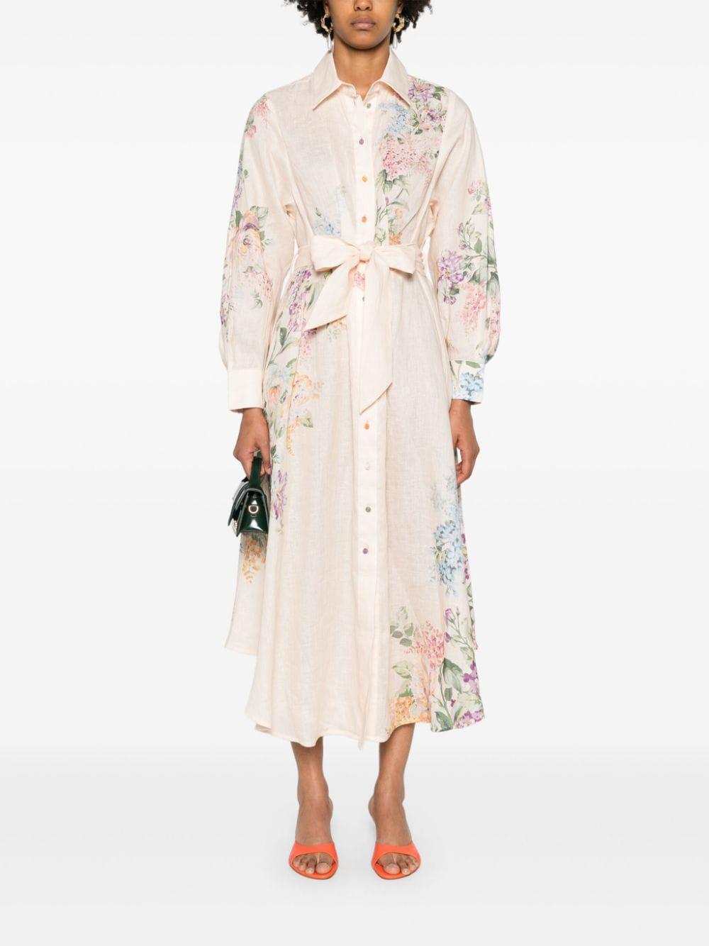 ZIMMERMANN Floral Romance Pleated Midi Dress