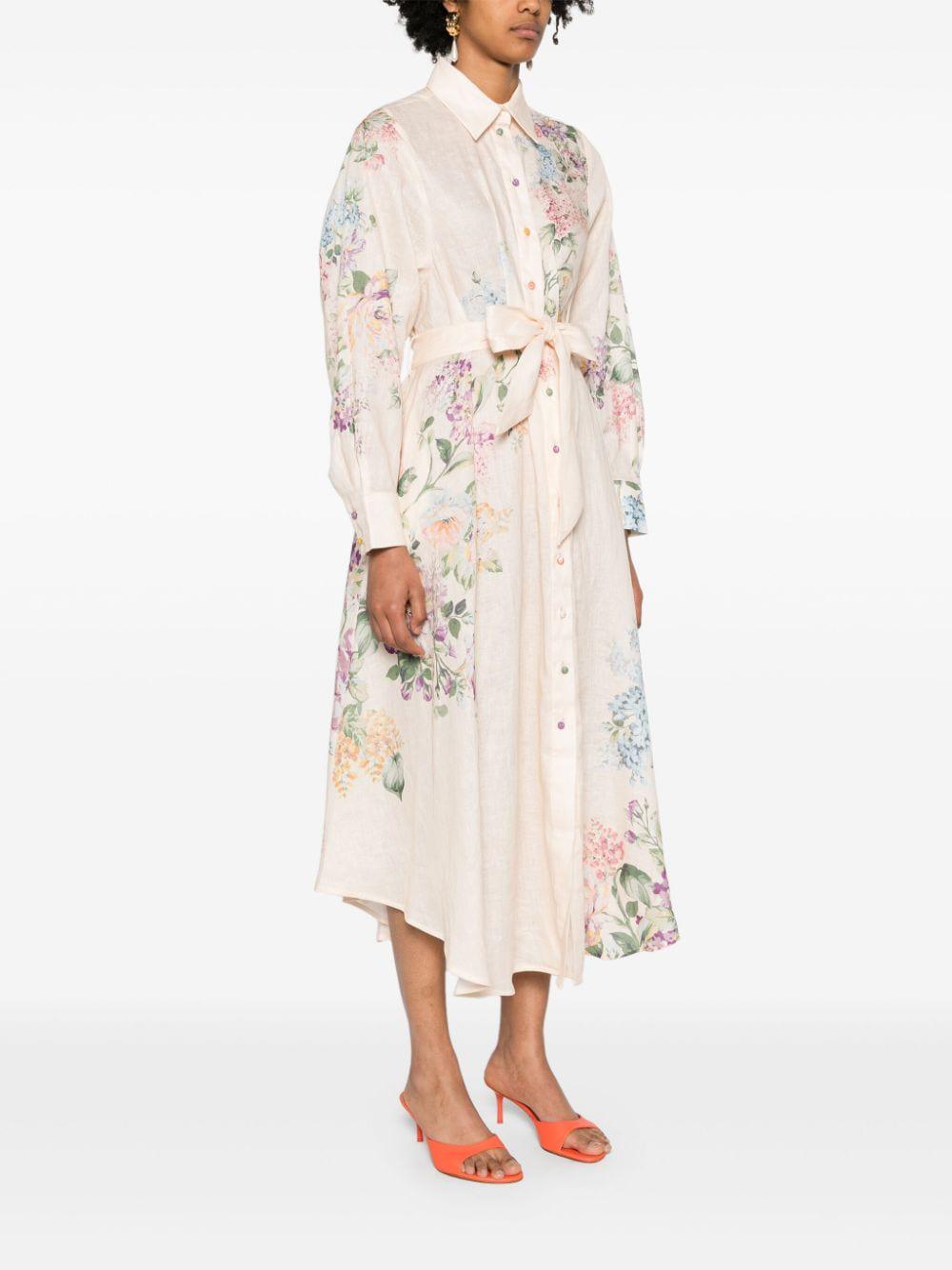 ZIMMERMANN Halliday Floral Linen Shirtdress