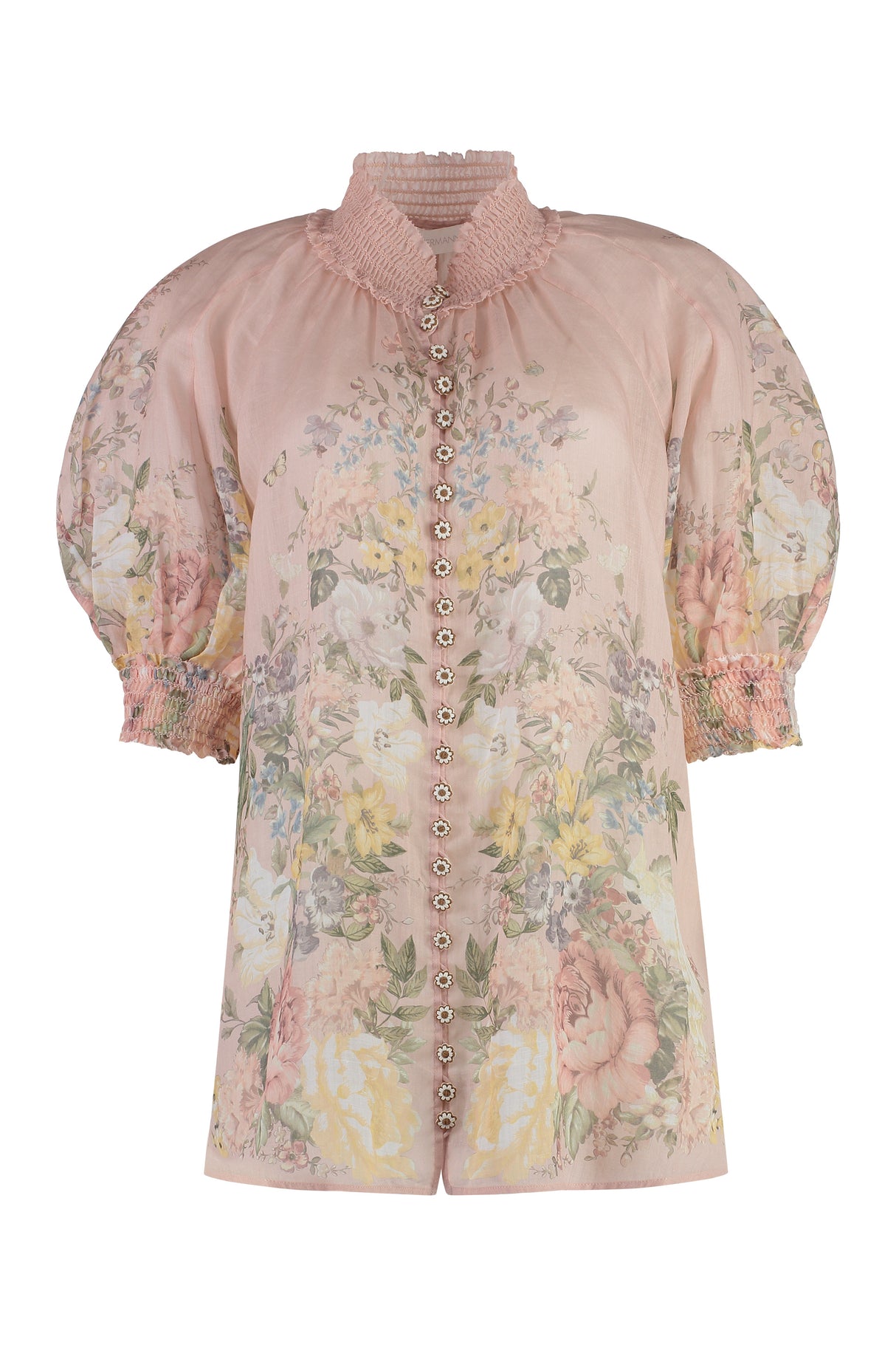 ZIMMERMANN Waverly Multicolor Short Sleeve Blouse