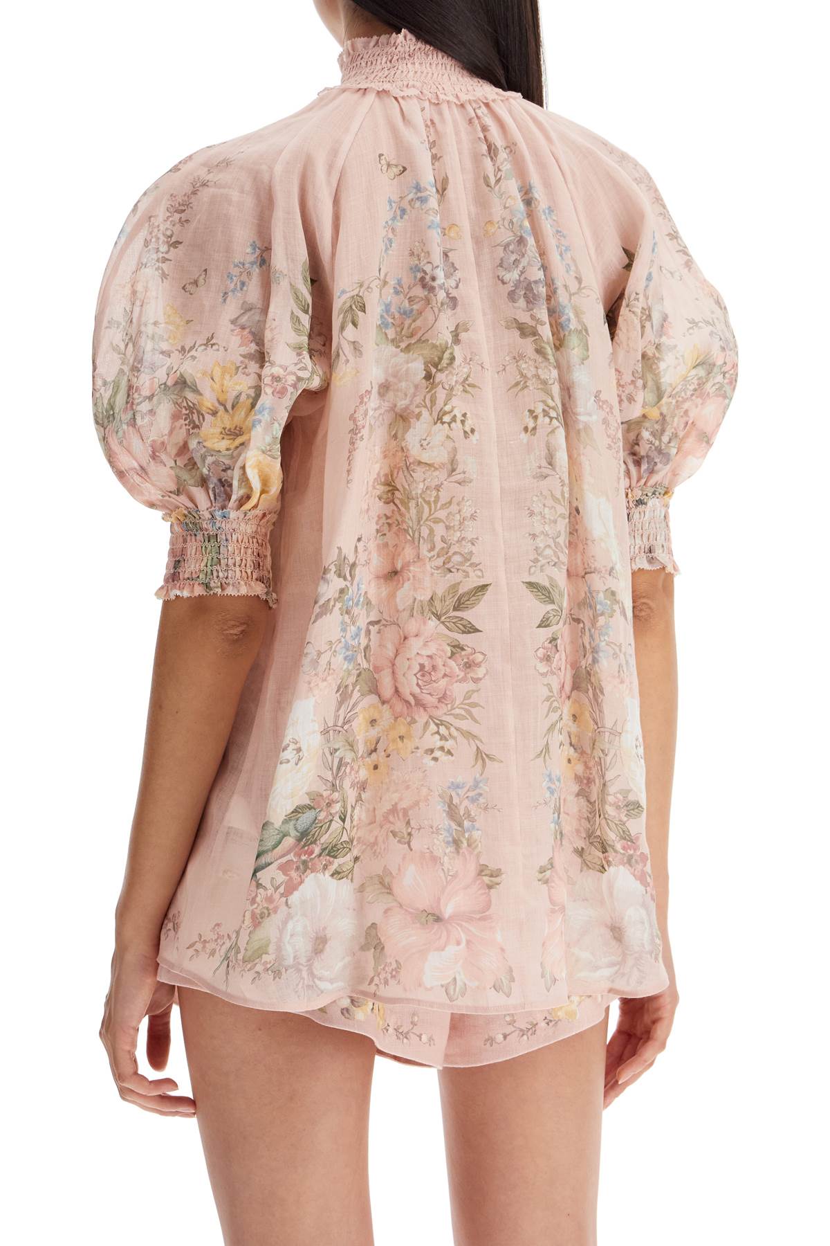 ZIMMERMANN Waverly Multicolor Short Sleeve Blouse