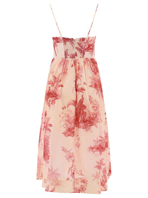 ZIMMERMANN Feminine Pink Midi Dress for Fashion-Forward Women