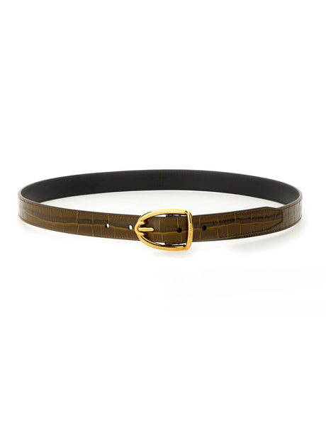 TOM FORD Luxury Leather Belt with Statement Buckle