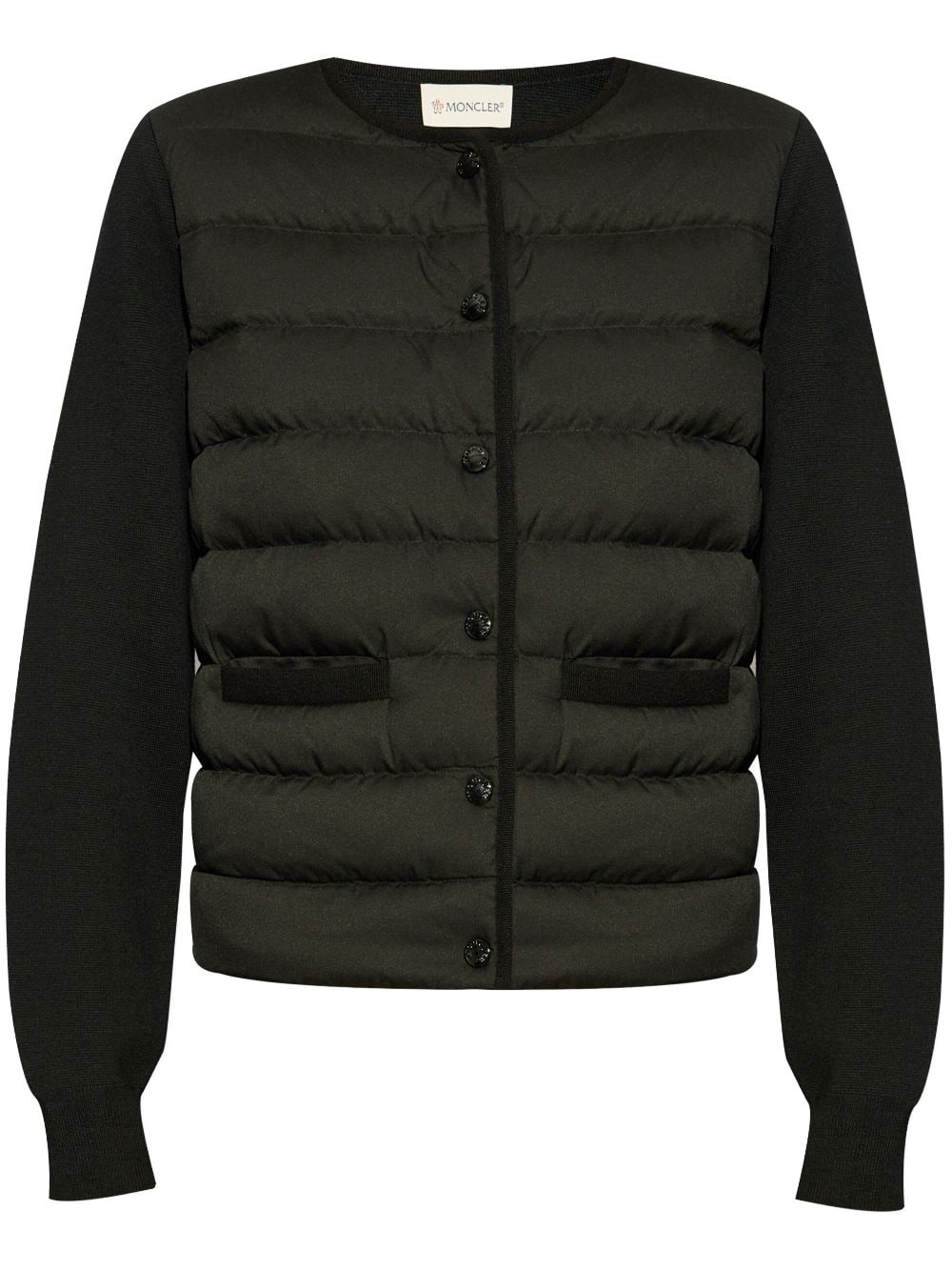 MONCLER Padded Cardigan with Knit Sleeves for Women