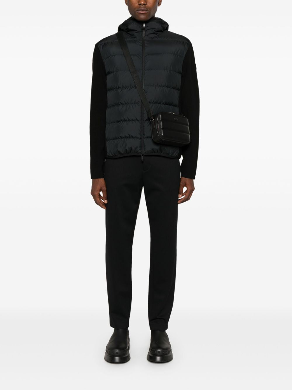 MONCLER Hooded Padded Wool-Blend Cardigan