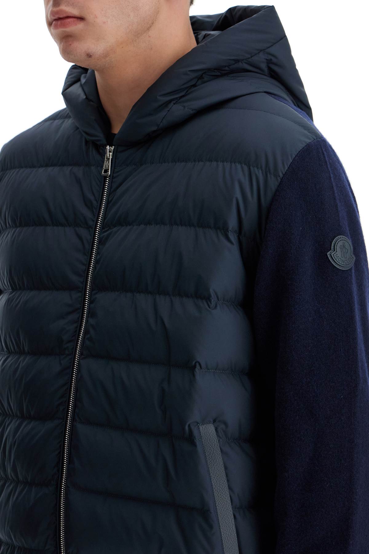 MONCLER HYBRID HOODED CARDIGAN