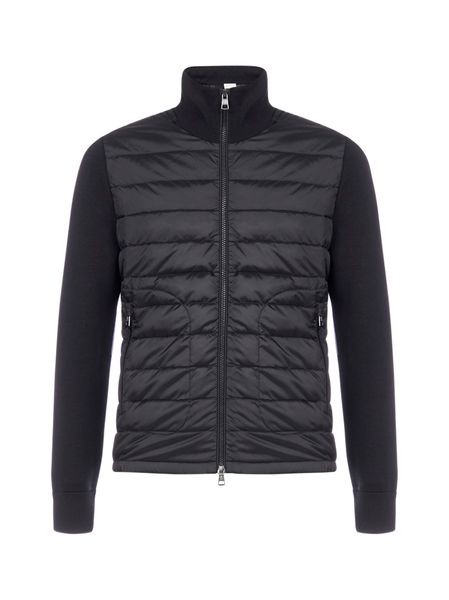 MONCLER Luxury Black Wool-Blend Cardigan