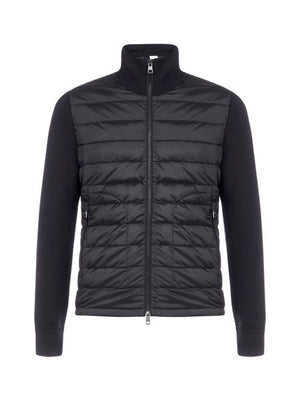 MONCLER Luxury Black Wool-Blend Cardigan