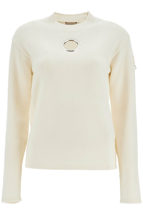 MONCLER Futuristic Relaxed Fit Wool and Cashmere Crewneck Sweater - Size XS